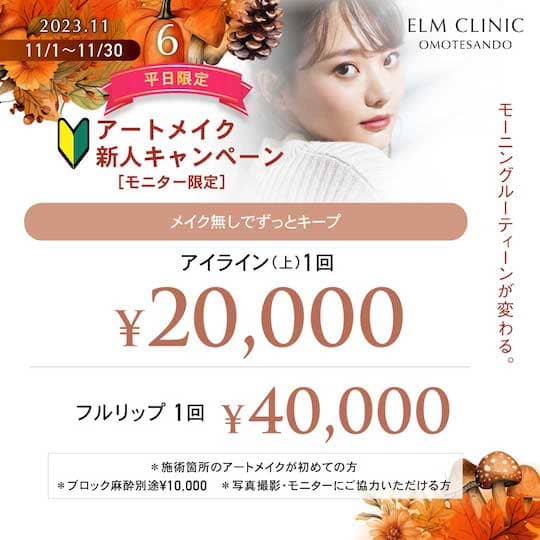 エルムクリニック東京表参道院のアートメイク新人キャンペーン[モニター限定]紹介