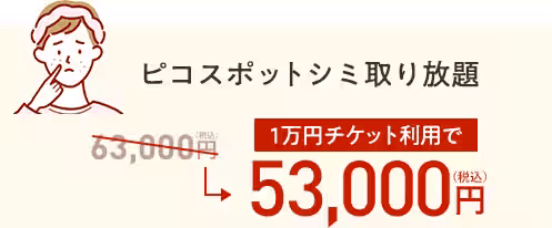 ピコスポットシミ取り放題：10,000円割引チケット