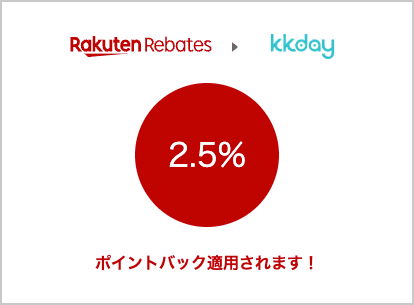 楽天リーベイツ経由でKKdayで決済すると2.5%ポイントバック