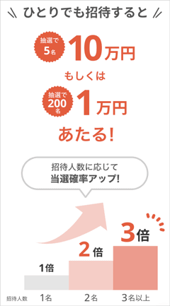 エアウォレット(AirWALLET)の招待コードで追加プレゼントされる抽選特典