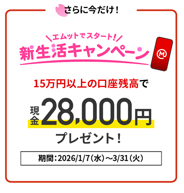 エムットでスタート新生活キャンペーン